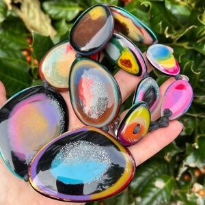 CARLOS SOBRAL KANDINSKY ABSTRACT OVERSIZED REVERSIBLE STATEMENT RESIN NECKLACE